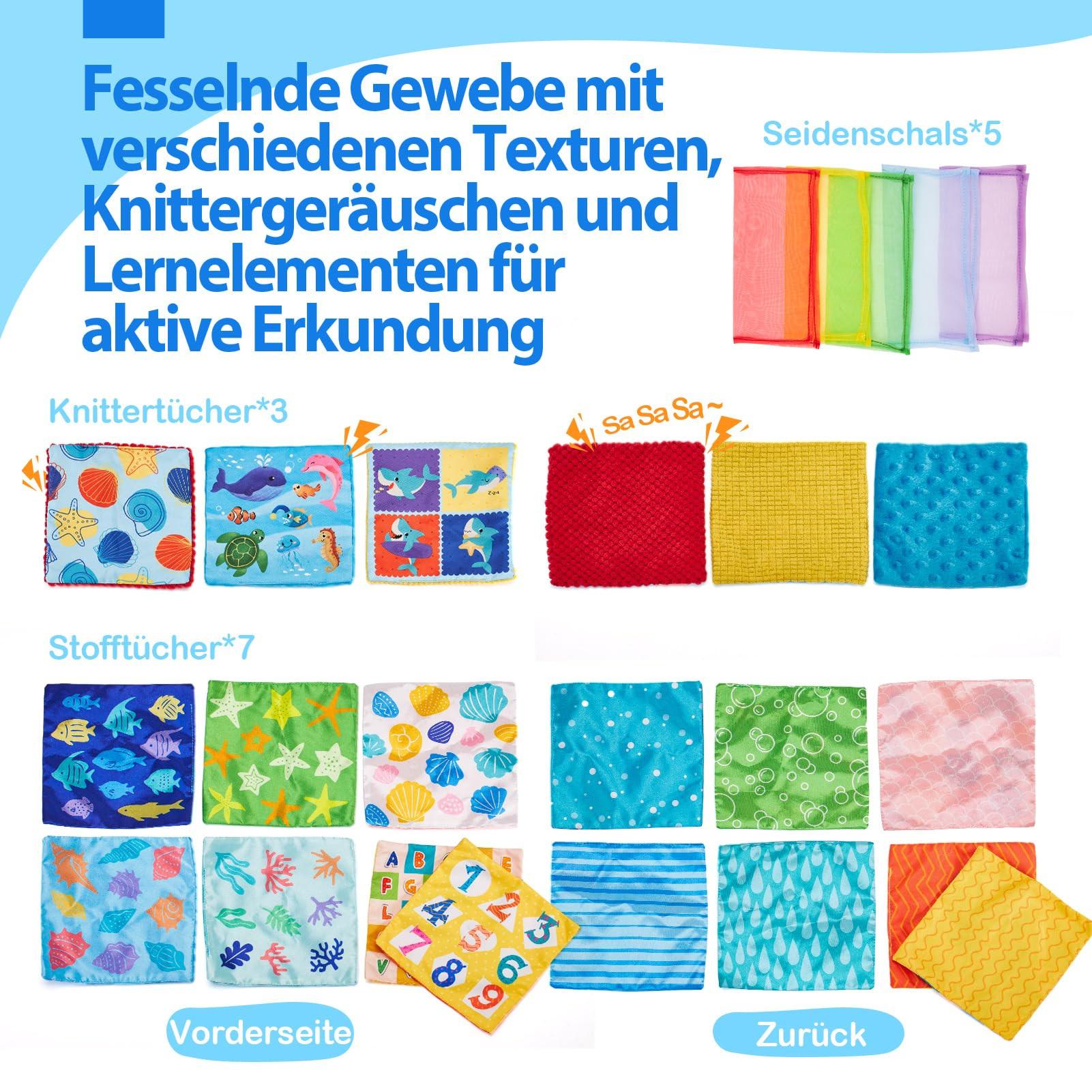 Activity-board  Tissue Box Toy Sensory, Tissue Tücher kontrastierenden Farben Learning Sensory 