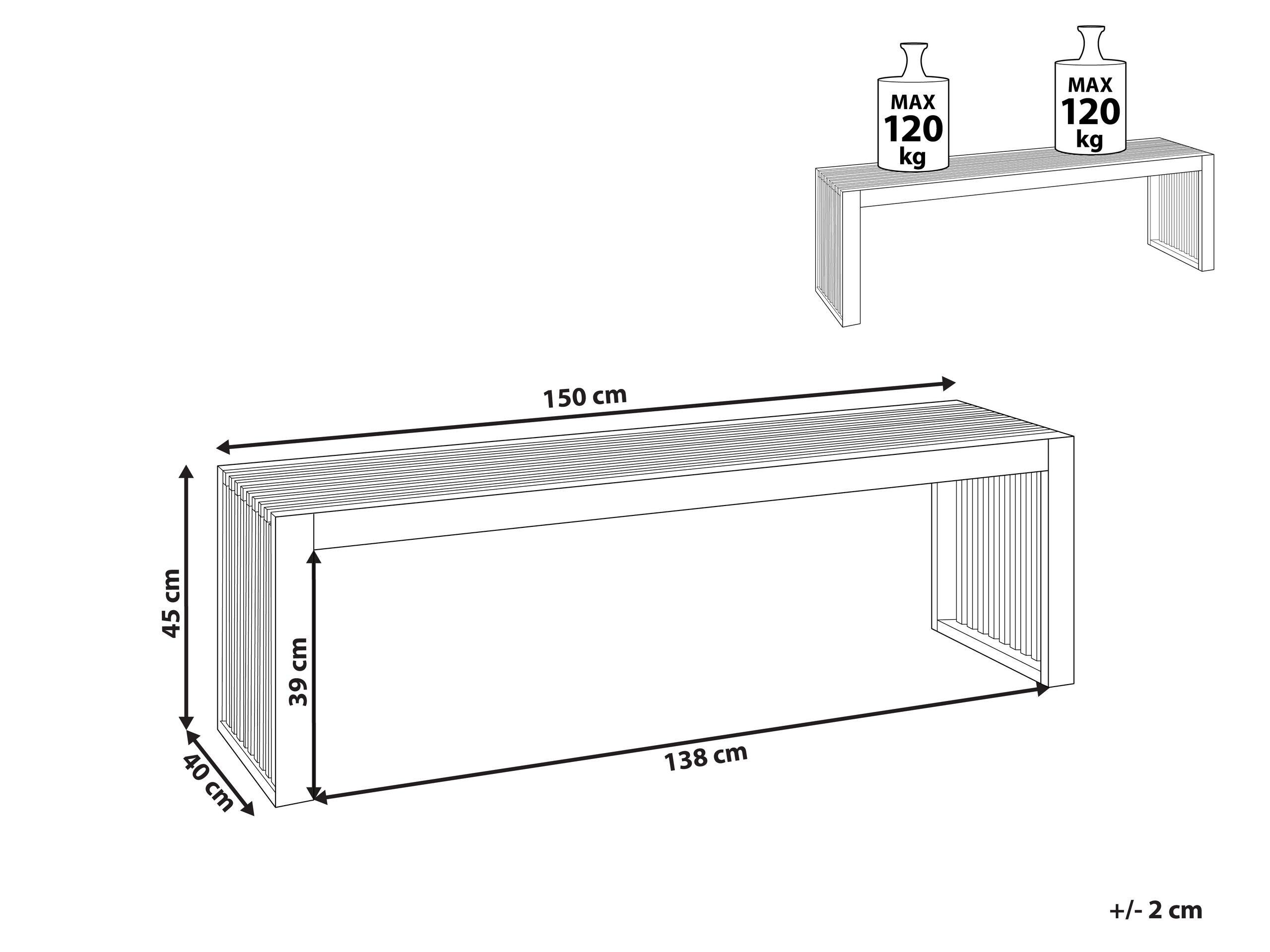 Beliani Lot de 2 bancs de jardin en Acacia Rustique SULZANO  