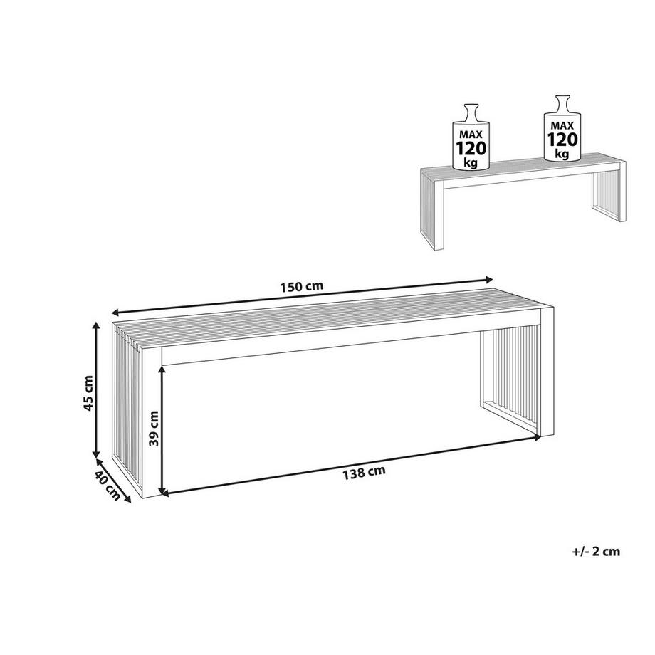 Beliani Gartenbänke 2er Set aus Akazienholz  SULZANO  