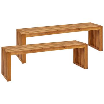Set di 2 panche da giardino en Legno d'acacia Rustico SULZANO