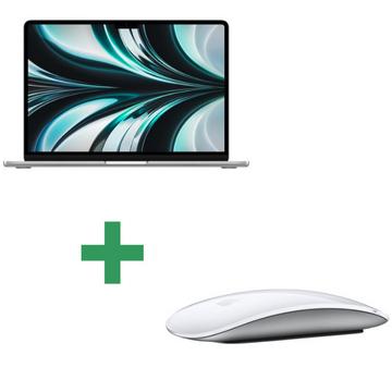 Refurbished MacBook Air 13" 2022 Apple M2 3,5 Ghz 8 Gb 256 Gb SSD Silber + Apple Magic Mouse 2 Kabellose Maus - Weiß