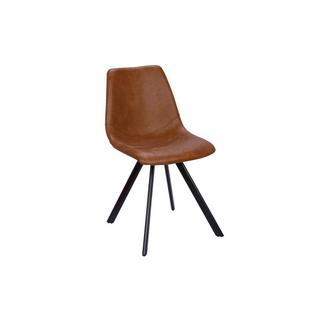 Vente-unique Lot de 6 chaises LUBINE Simili Caramel  