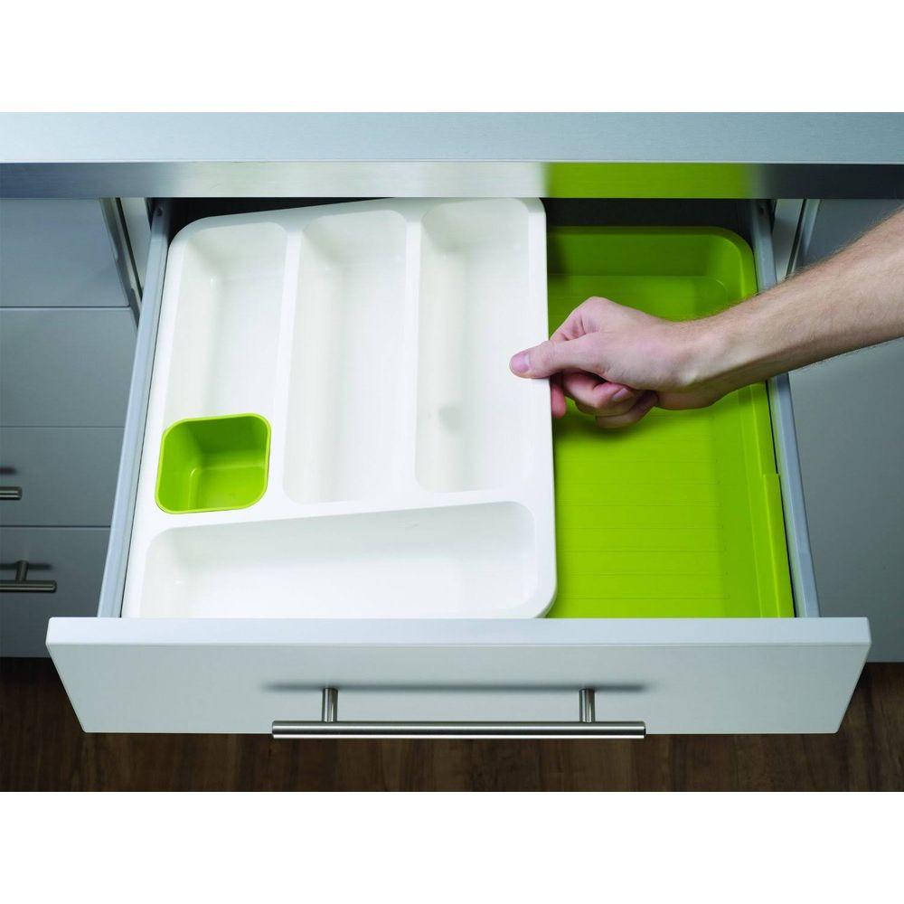 Joseph Joseph Joseph Joseph - Range Couvert Extensible pour Tiroir, Organiseur de tiroir Ajustable - Gris/ Bleu  