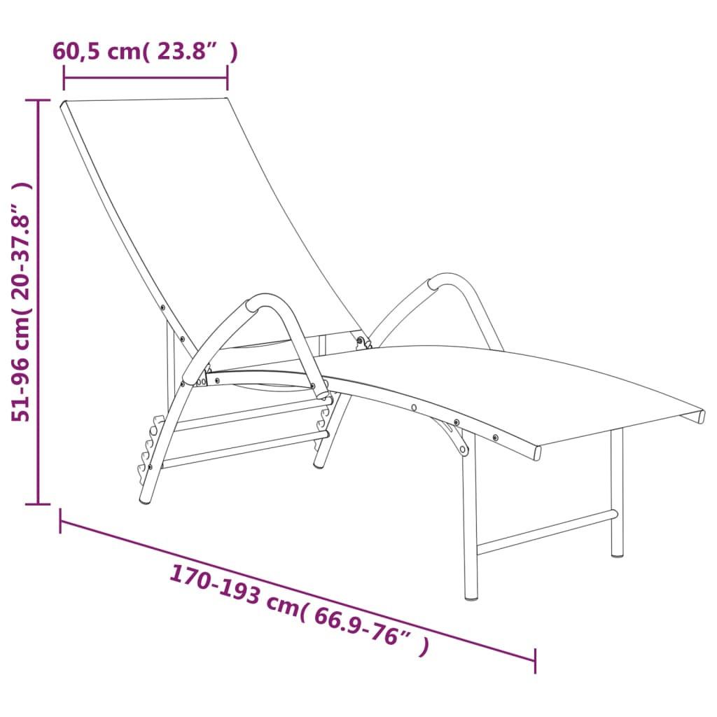 VidaXL Chaise longue aluminium  