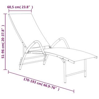 VidaXL Chaise longue aluminium  