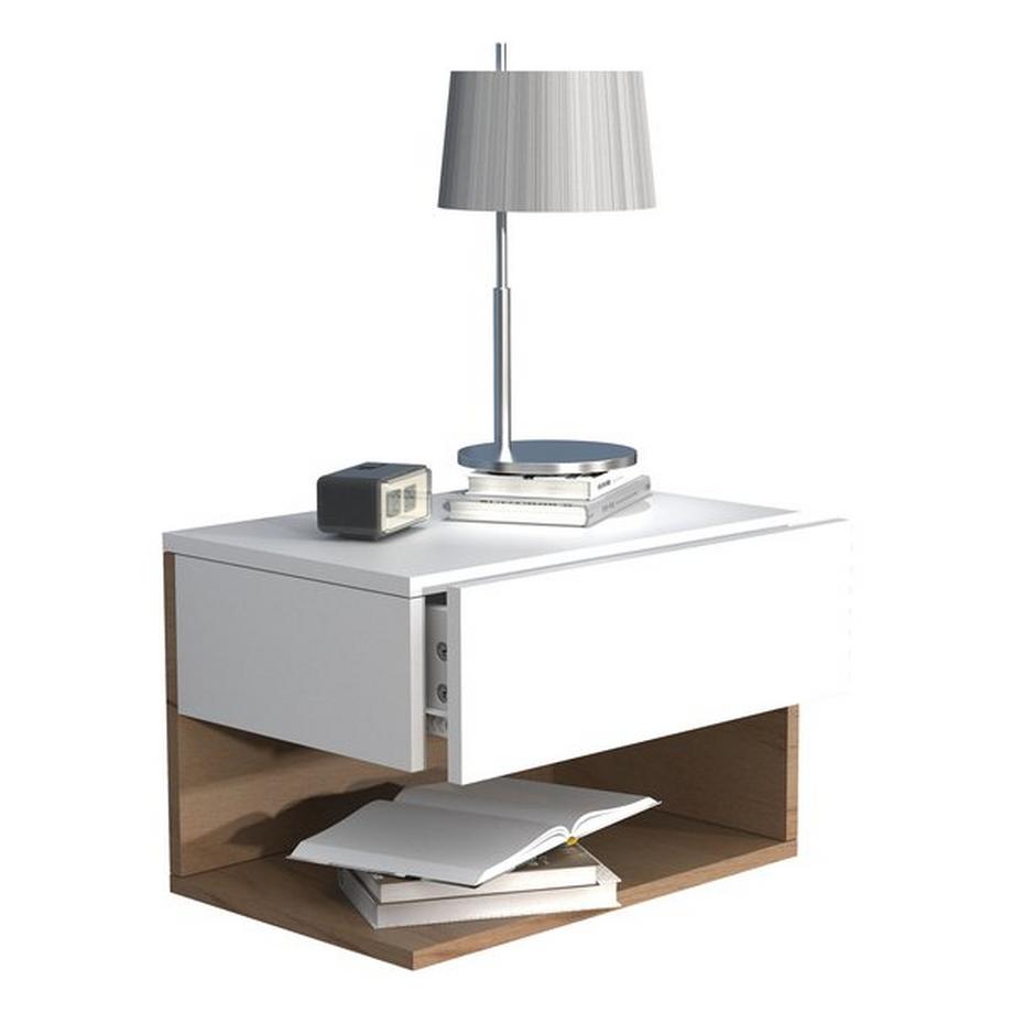 Nachtschrank | Wandschublade | Wandboard | Nachttisch | Maße ca. H. 30 x B. 45 x T. 32 cm - Usal XL 45 cm