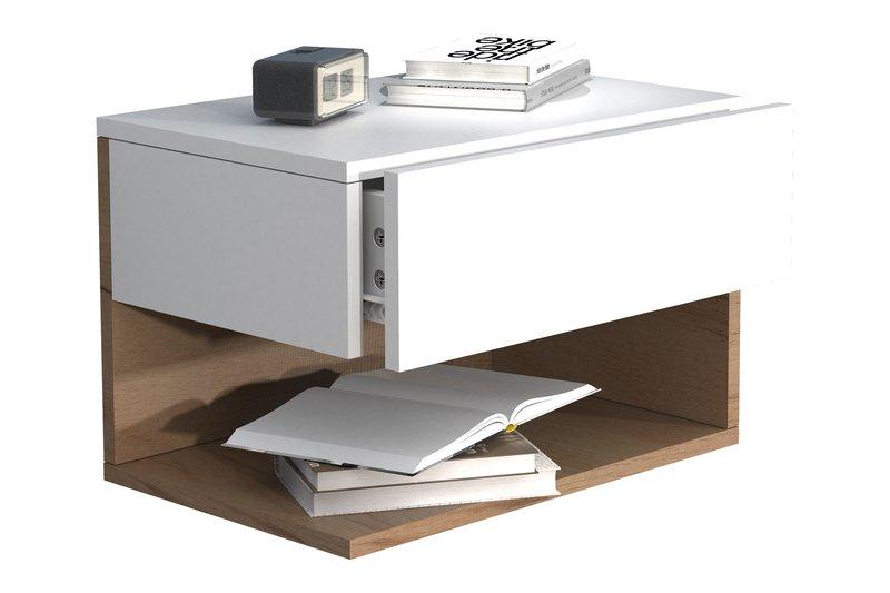 VCM Nachtschrank | Wandschublade | Wandboard | Nachttisch | Maße ca. H. 30 x B. 45 x T. 32 cm - Usal XL 45 cm  