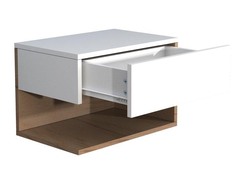 VCM Holz Wandschublade Nachtschrank Wandboard Schublade Konsole Nachttisch Usal XL 45 cm  