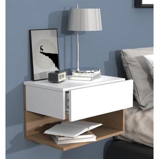 VCM Nachtschrank | Wandschublade | Wandboard | Nachttisch | Maße ca. H. 30 x B. 45 x T. 32 cm - Usal XL 45 cm  