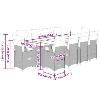 VidaXL Bistro set poly-rattan  