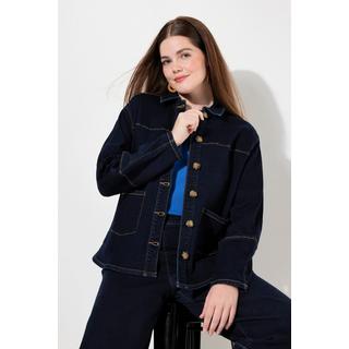 Ulla Popken  Jeansjacke, Hemdkragen, Stretch, Biobaumwolle 