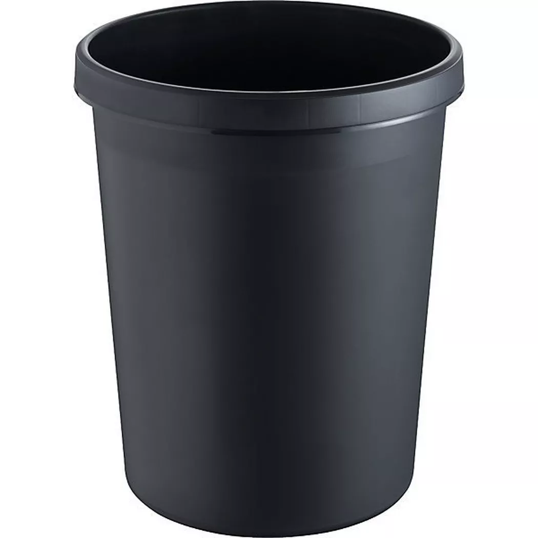 HELIT – Kunststoff-Papierkorb, Volumen 45 l, HxØ 480 x 390 mm, VE 2 Stk., One Size, Schwarz