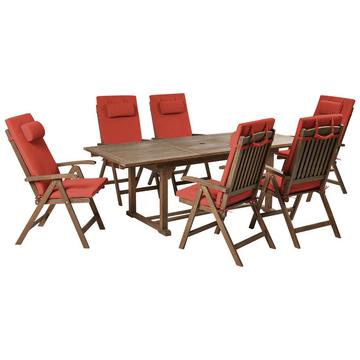 Set da pranzo per giardino con sedie en Legno d'acacia Classico AMANTEA PREMIUM