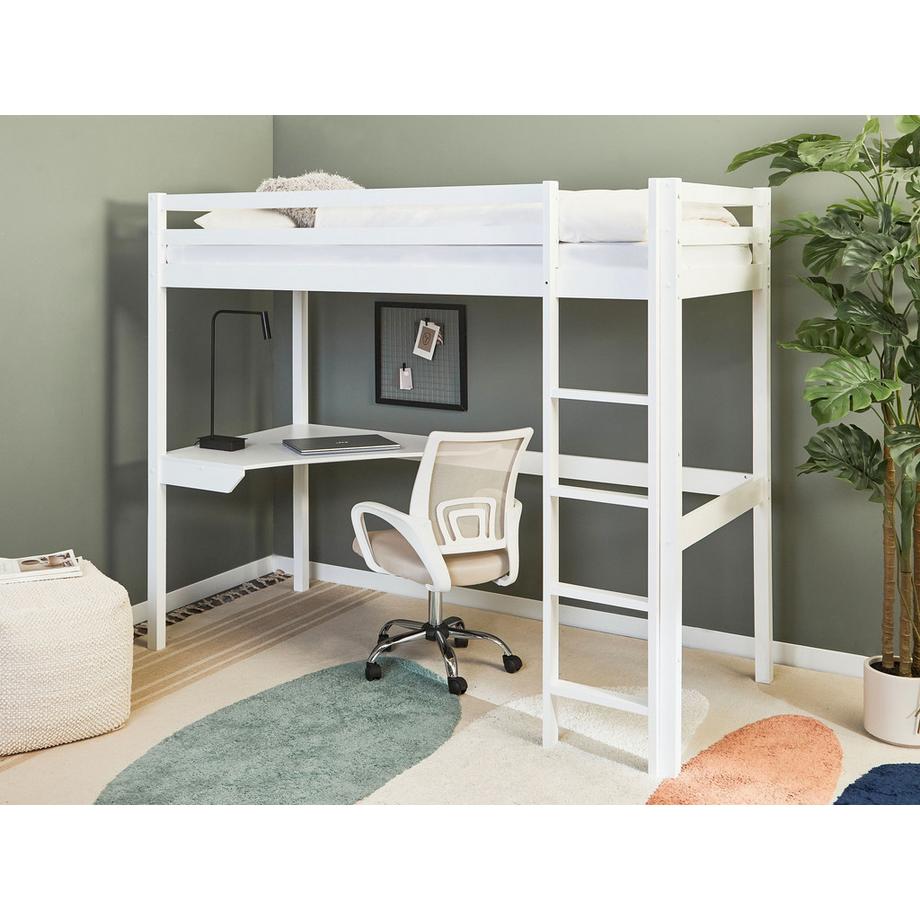 Beliani Lit superposé avec bureau en Bois de pin Scandinave LOURY  