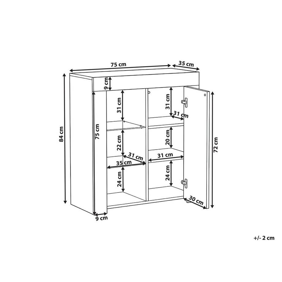 Beliani Sideboard mit LED-Beleuchtung aus MDF-Platte Modern KAMLOOPS  