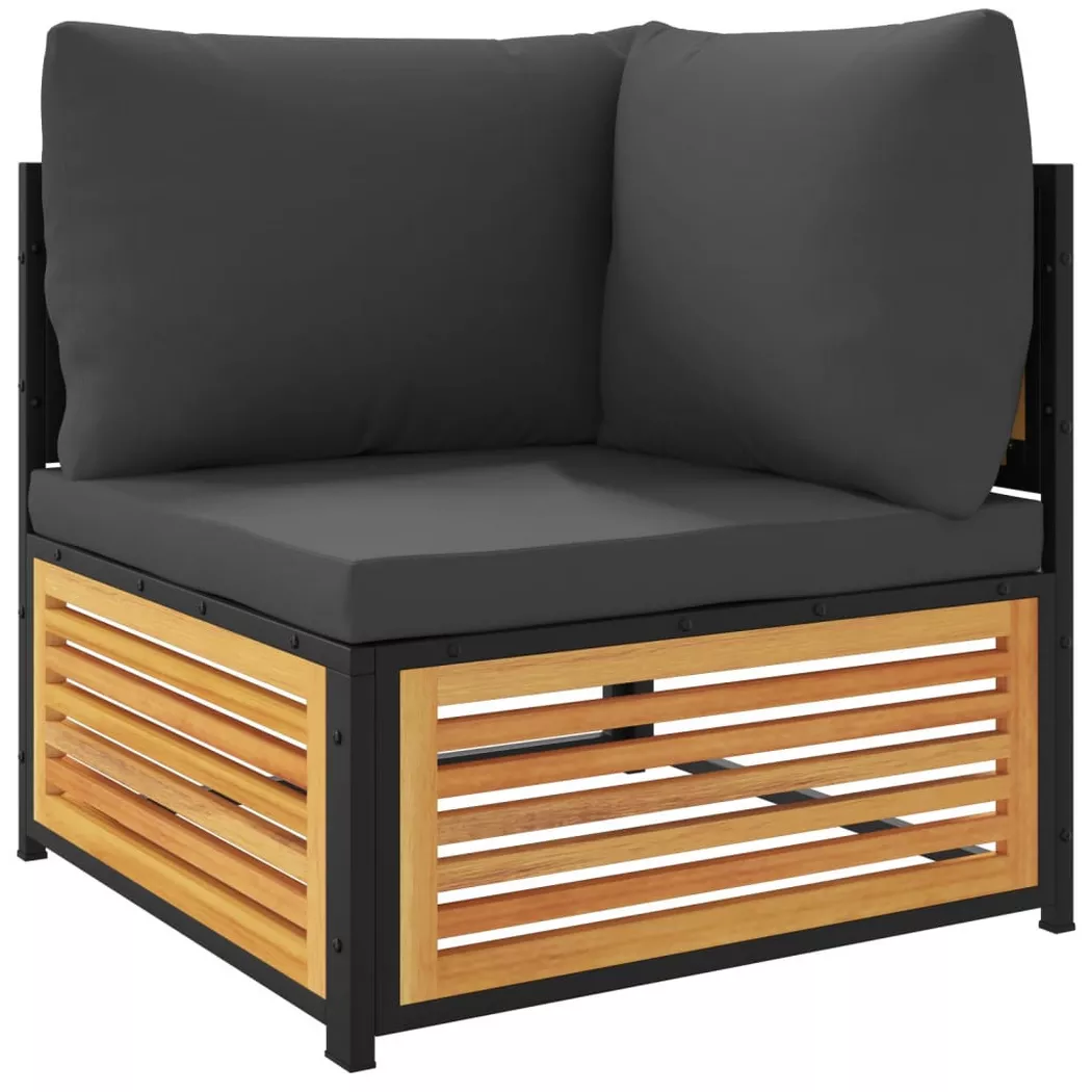 vidaXL Garten-Ecksofa mit Kissen Massivholz Akazie