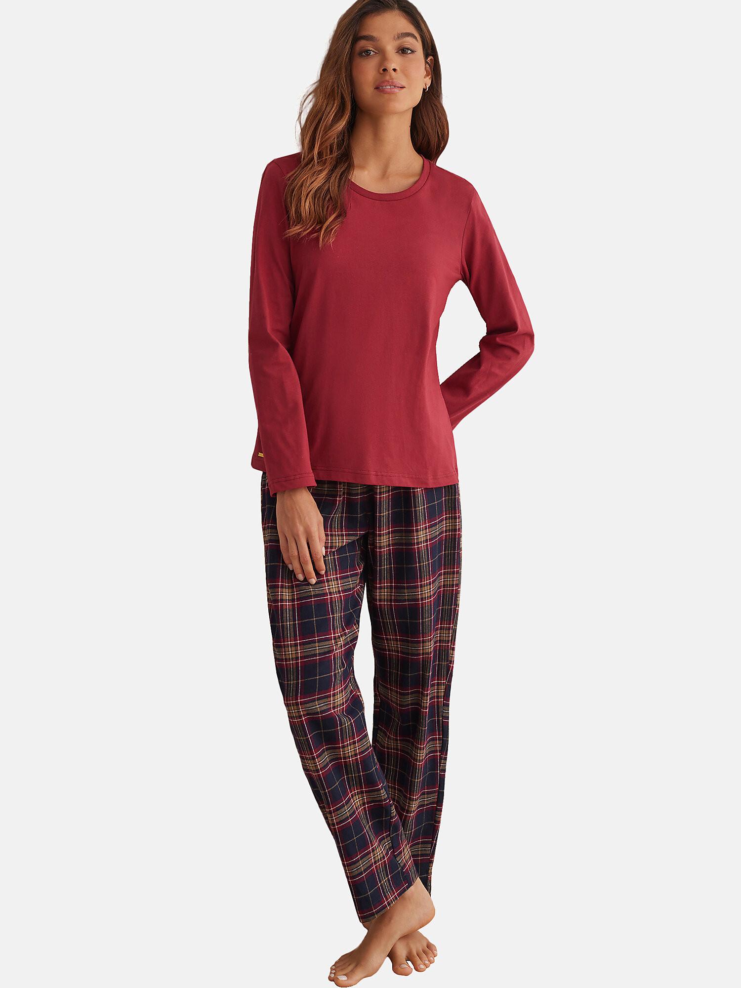 Selmark  Pigiama pantaloni top maniche lunghe PLAID 