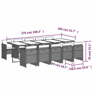 VidaXL Ensemble de salle à manger de jardin rotin synthétique  