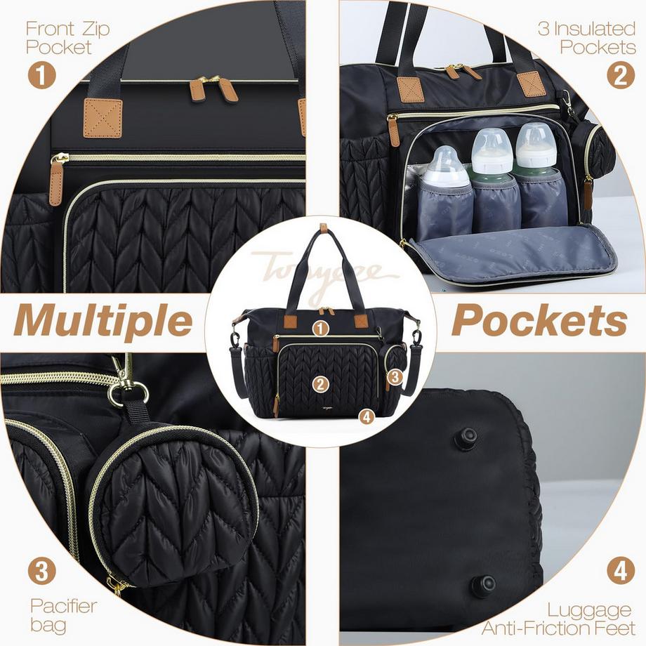 Only-bags.store Borsa per pannolini con tasca per ciuccio e tappetino per cambio  