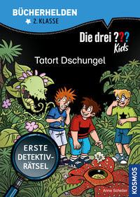 Die drei ??? Kids, Bücherhelden 2. Klasse, Tatort Dschungel Scheller, Anne; Gumpert, Steffen (Illustrationen) Copertina rigida 