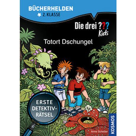 Die drei ??? Kids, Bücherhelden 2. Klasse, Tatort Dschungel Scheller, Anne; Gumpert, Steffen (Illustrationen) Copertina rigida 