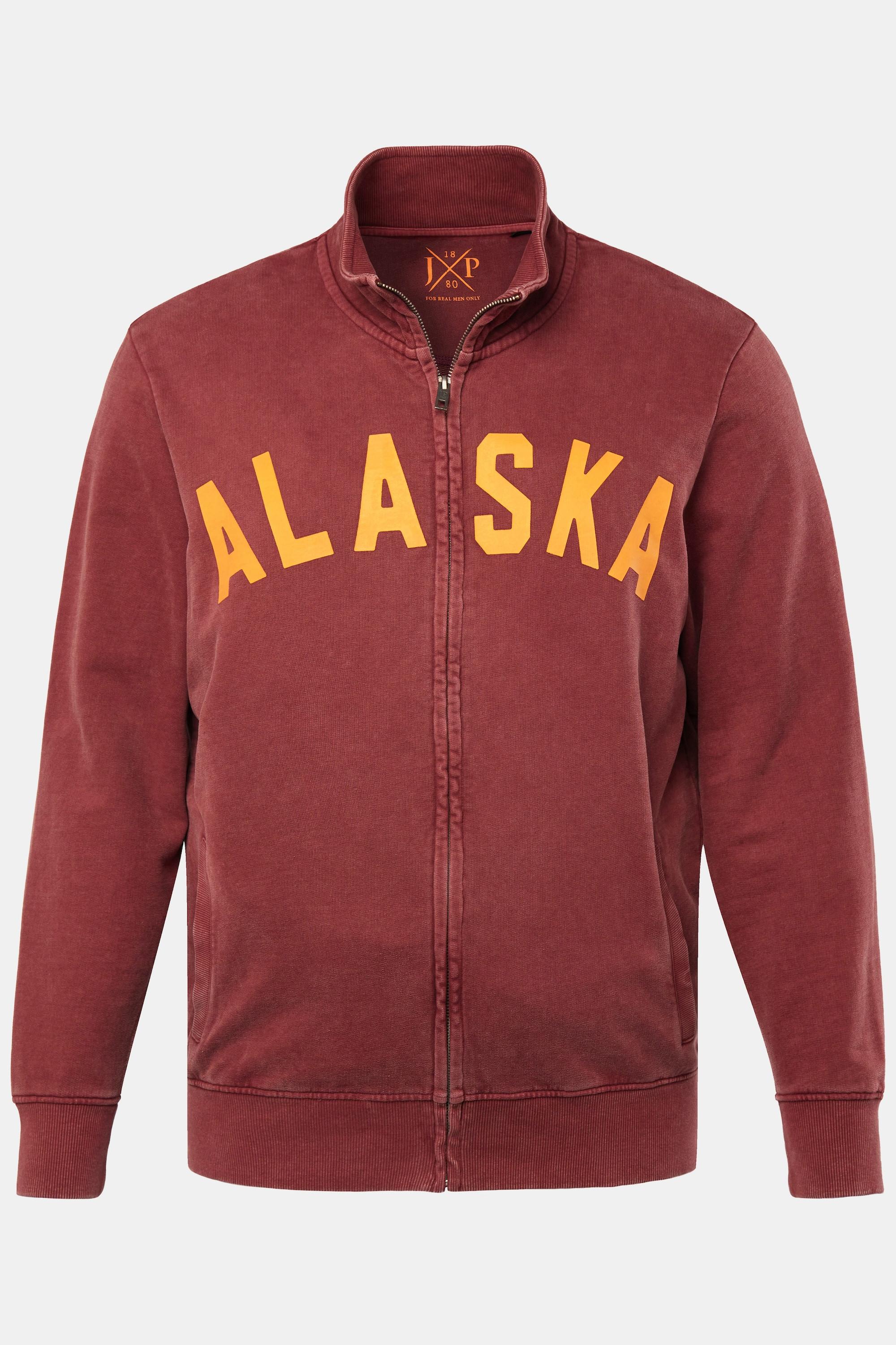 JP1880 Sweatjacke Stehkragen Vintage Look Print  