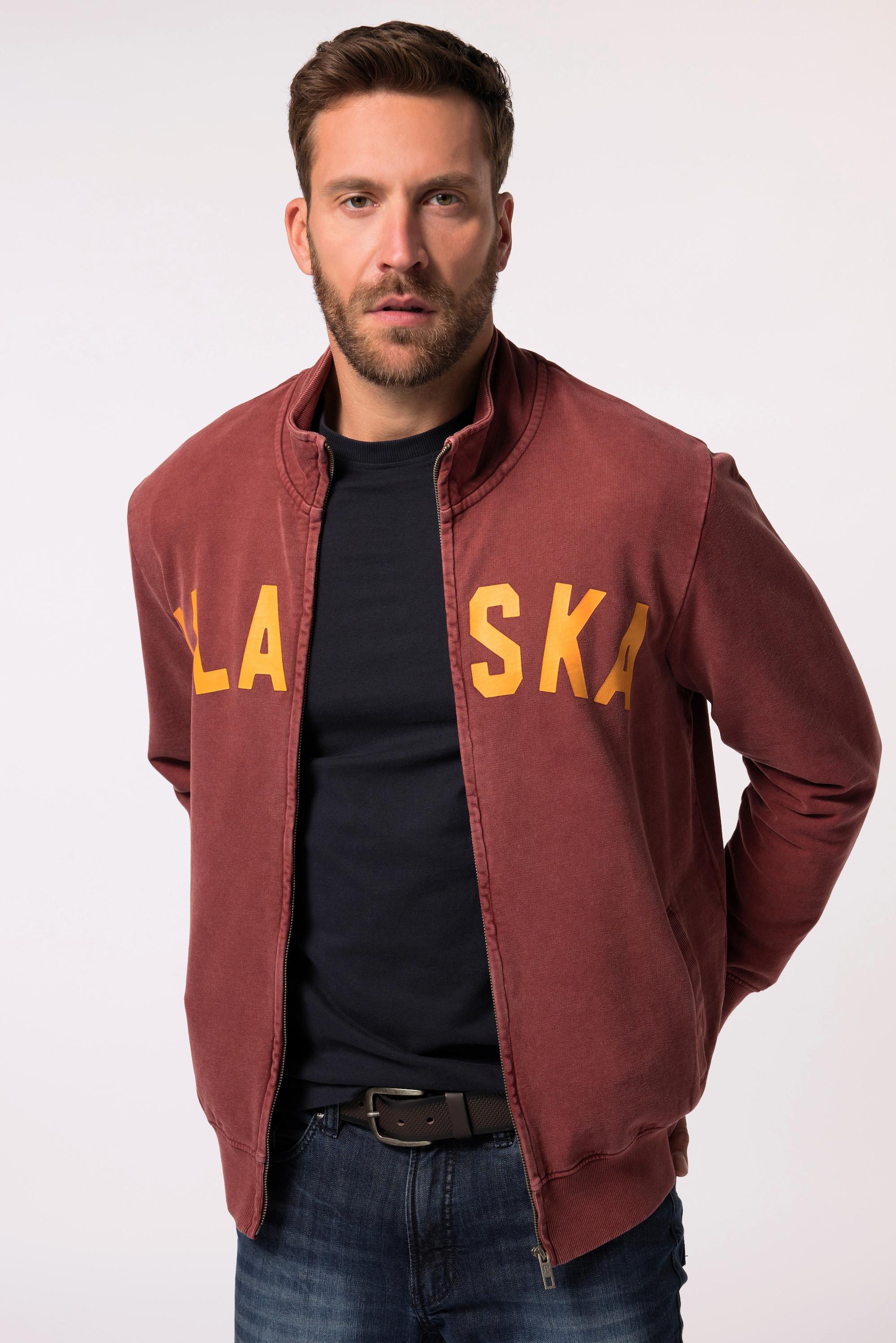 JP1880 Sweatjacke Stehkragen Vintage Look Print  