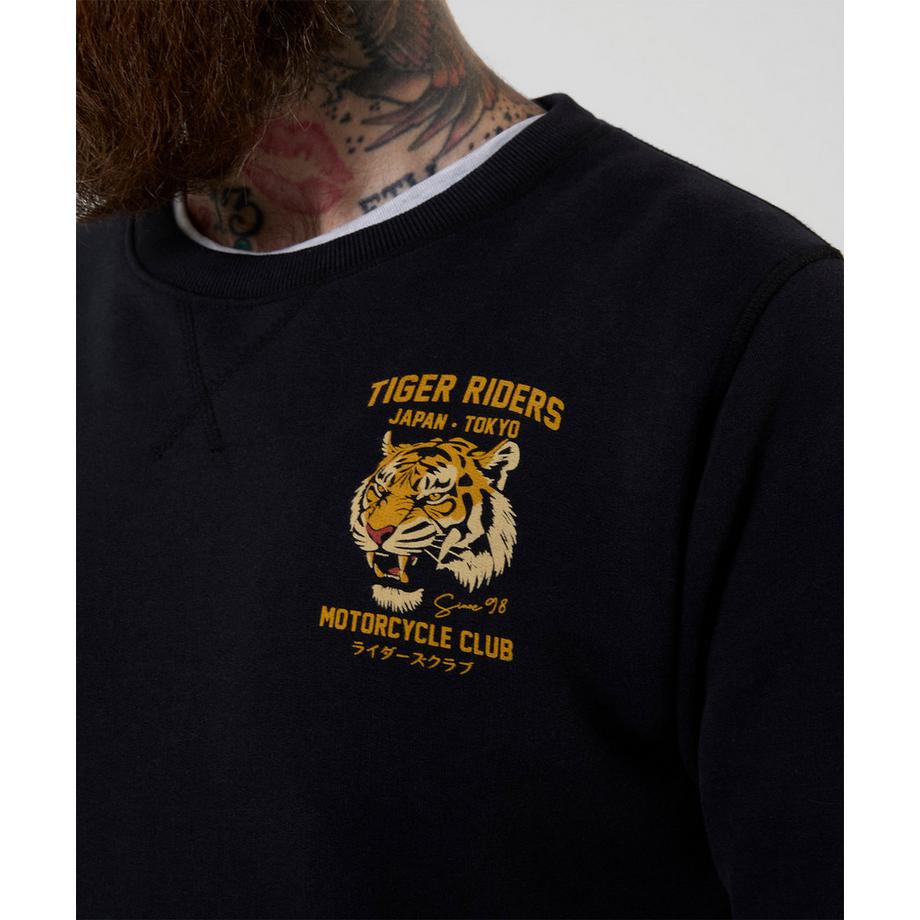Joe Browns Rundhals-Sweatshirt mit Tiger-Riders-Rückenprint  