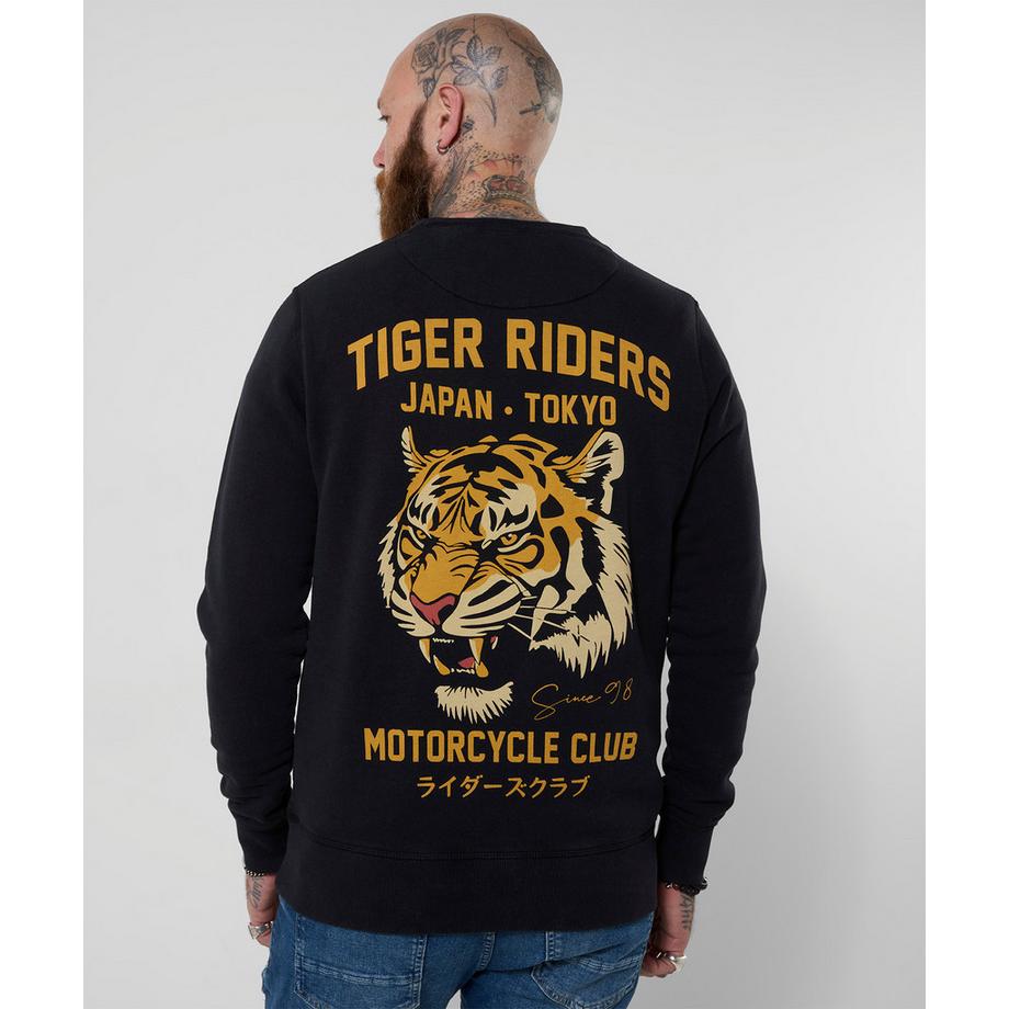 Joe Browns Rundhals-Sweatshirt mit Tiger-Riders-Rückenprint  