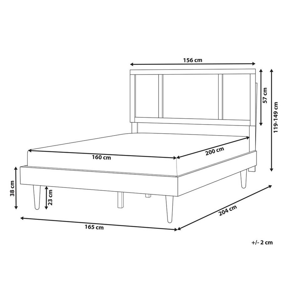 Beliani Letto con LED en Legno di caucciù  AURAY  