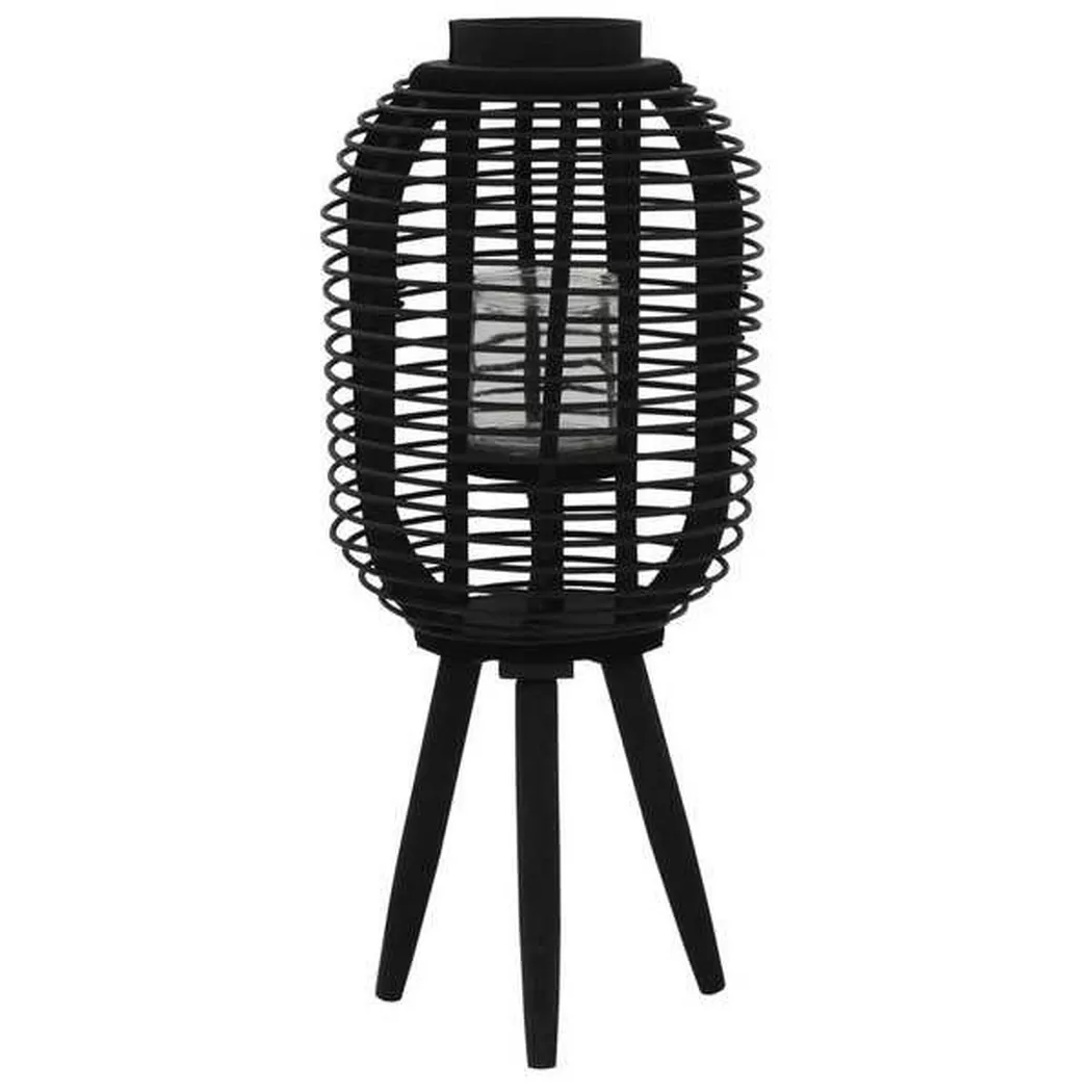 VidaXL - Porte-bougie bambou, One Size, Noir