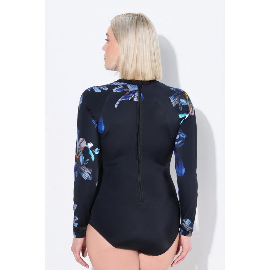 Ulla Popken Maillot de bain manches longues UPF 50+ avec col montant  