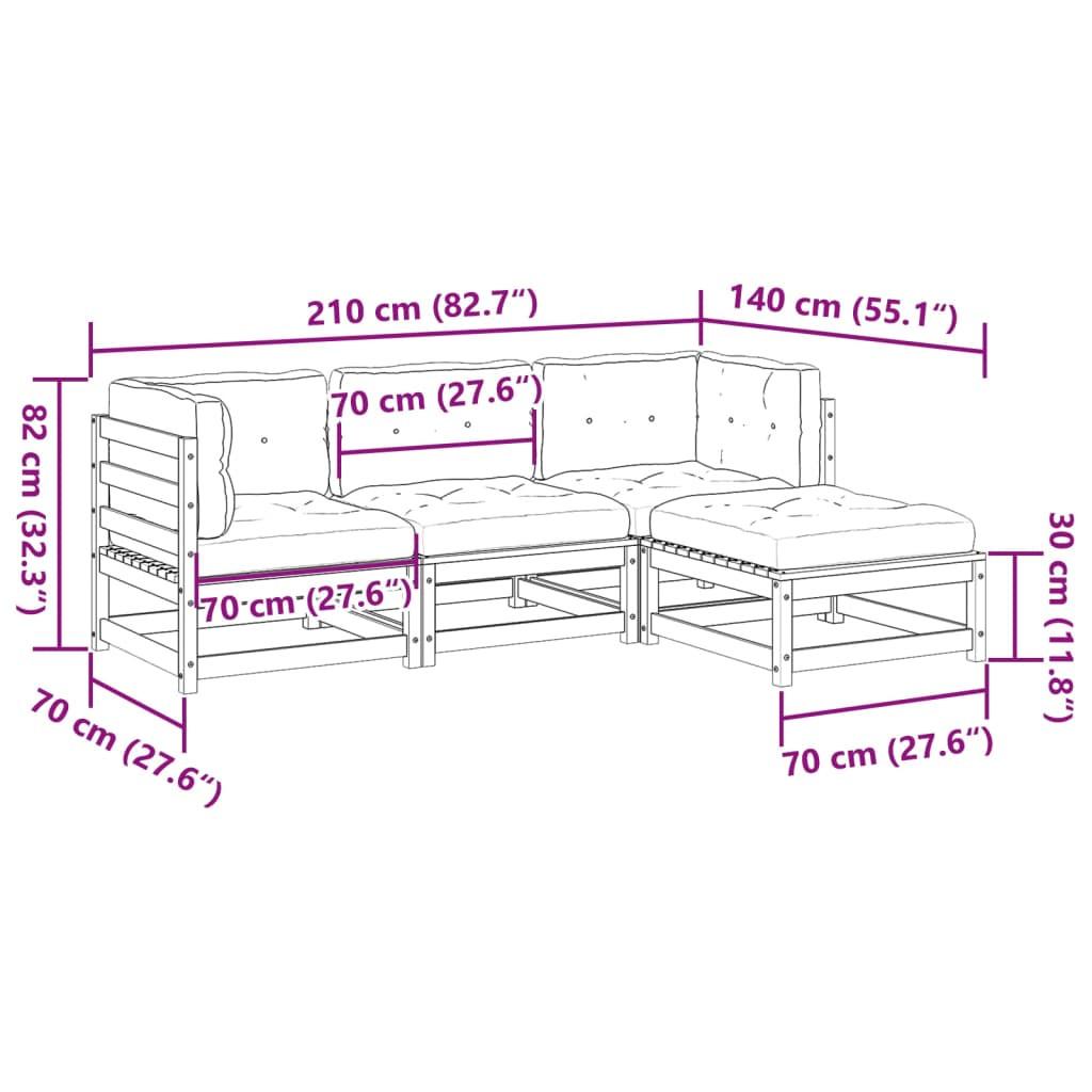 VidaXL Garten sofagarnitur kiefernholz  