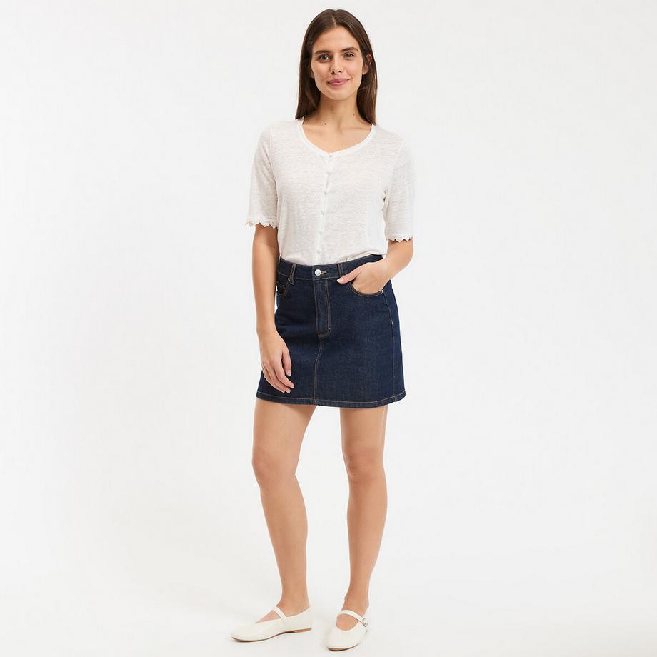 La Redoute Collections Leinenshirt mit kurzen Ärmeln  