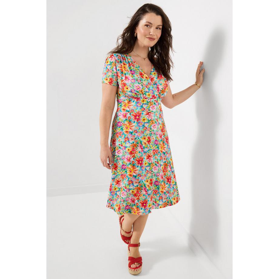Joe Browns Jersey-Kleid mit Wickelausschnitt und Blumenprint  