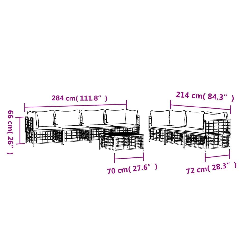 VidaXL set mobili da giardino Polirattan  