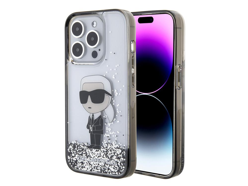 KARL LAGERFELD  Coque iPhone 15 Pro Glitter Ikonik 