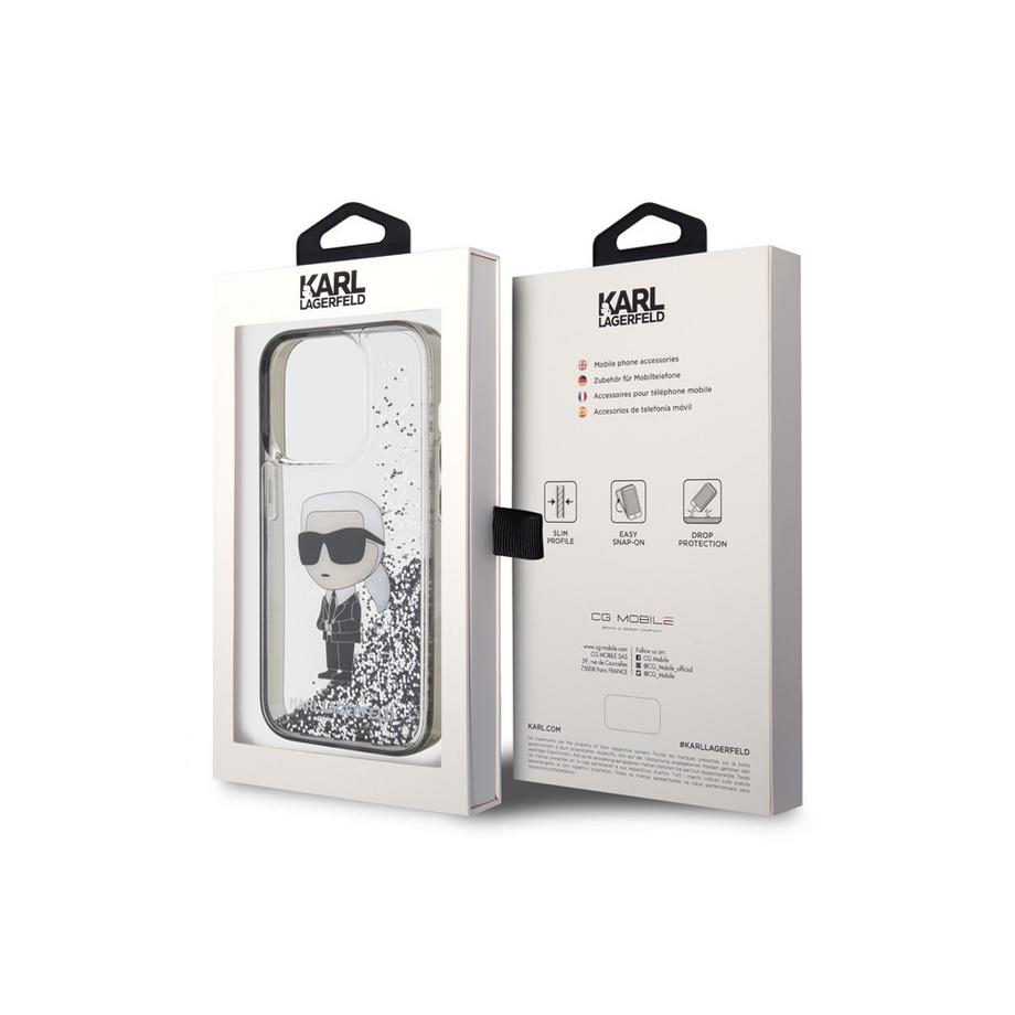 KARL LAGERFELD  Hülle iPhone 15 Pro Ikonik Glitter 