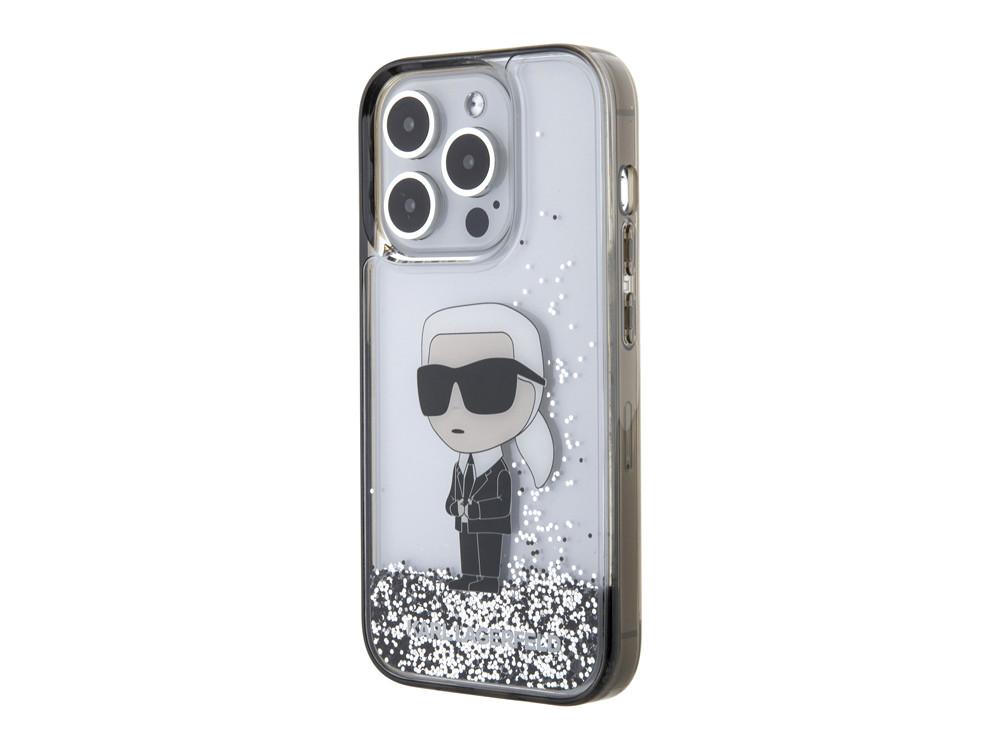 KARL LAGERFELD  Coque iPhone 15 Pro Glitter Ikonik 