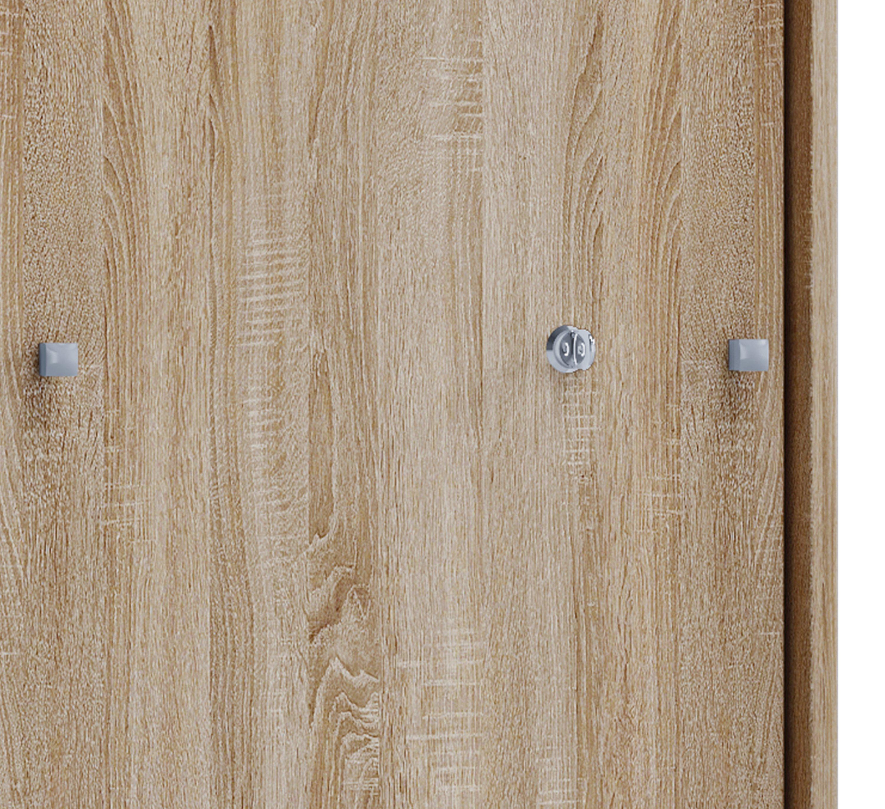 VCM Büroschrank mit 3 Fächern | moderner Aktenschrank mit Schiebetüren | Maße ca. B. 70 x H. 111 x T. 40 cm – Lona 3-Fach  