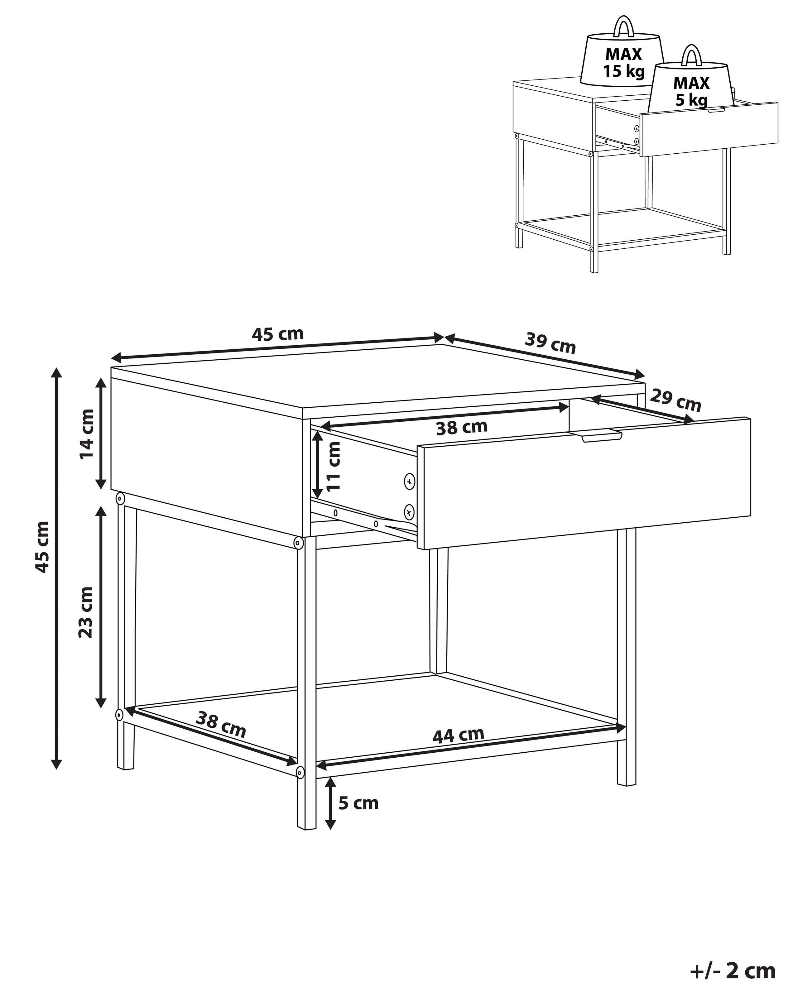 Beliani Table d'appoint en Panneau de particules Rétro BERKLEY  