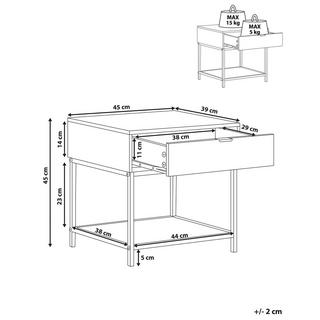 Beliani Table d'appoint en Panneau de particules Rétro BERKLEY  