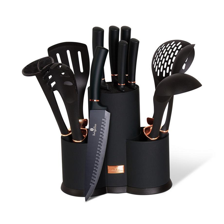 Berlinger Haus  12-teiliges Messer- und Kochbesteck Set Black Edition 