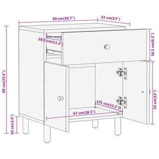 VidaXL Table de chevet bois  