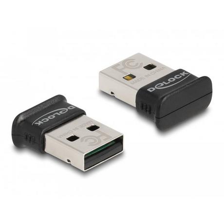 DeLock  Adattatore USB Bluetooth 5.0 Classe 1 in micro-design - Raggio operativo fino a 100 metri 