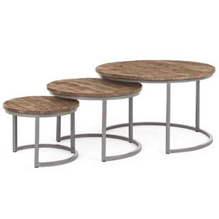 mutoni Table d'appoint Narvik ronde (Ensemble de 3)  