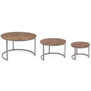 mutoni Table d'appoint Narvik ronde (Ensemble de 3)  