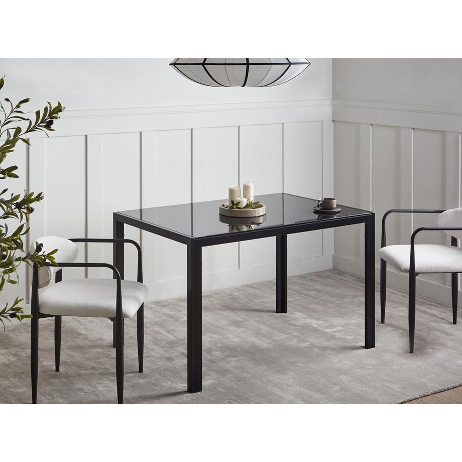 Beliani Table de repas en Verre de sécurité  LAVOS  