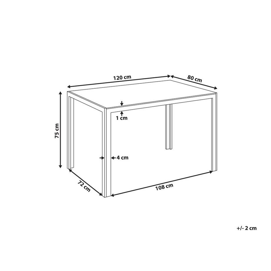 Beliani Table de repas en Verre de sécurité  LAVOS  