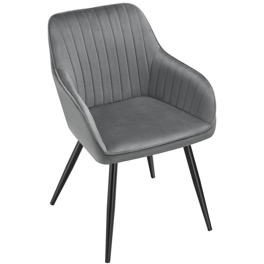 Tectake Chaise de salle à manger MARILYN en velours matelassée et capitonnée  